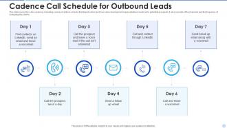 Cadence call schedule for outbound leads