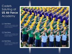 Cadets saluting at us air force academy