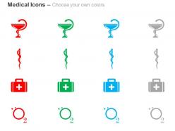 Caduceus first aid box oxygen ppt icons graphics