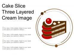 Cake slice three layered cream image