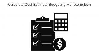 Calculate Cost Estimate Budgeting Monotone Icon In Powerpoint Pptx Png And Editable Eps Format