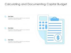 Calculating and documenting capital budget