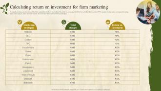 Calculating Return On Investment For Farm Marketing Farm Marketing Plan To Increase Profit Strategy SS