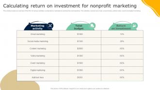 Calculating Return On Investment For Nonprofit Guide To Effective Nonprofit Marketing MKT SS V