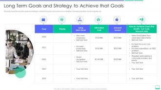 Calculating the value of a startup company long term goals and strategy to achieve that goals