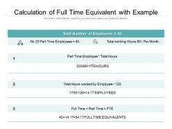 Calculation of full time equivalent with example