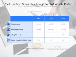 Calculation sheet for tangible net worth ratio