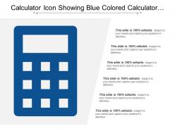 Calculator icon showing blue colored calculator with 6 text options