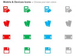 Calculator mobile floppy disk cassette ppt icons graphics
