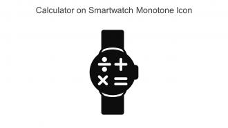 Calculator On Smartwatch Monotone Icon In Powerpoint Pptx Png And Editable Eps Format