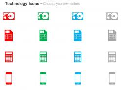 Calculator phone hard drive simcard ppt icons graphics