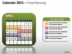 Calendar 2011 time planning powerpoint presentation slides