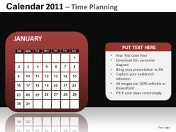 Calendar 2011 Time Planning Powerpoint Presentation Slides DB