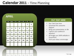 Calendar 2011 time planning powerpoint presentation slides db
