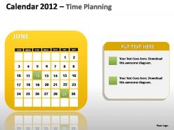 Calendar 2012 time planning powerpoint presentation slides