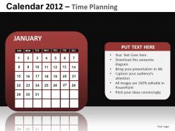 Calendar 2012 Time Planning Powerpoint Presentation Slides DB