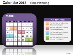 Calendar 2012 time planning powerpoint presentation slides db