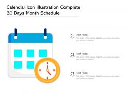 Calendar icon illustration complete 30 days month schedule