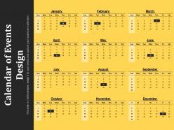 Calendar of events design