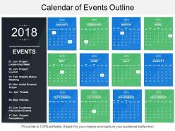 Calendar of events outline