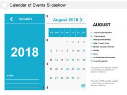 Calendar of events slideshow