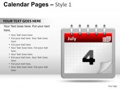 Calendar pages style 1 powerpoint presentation slides