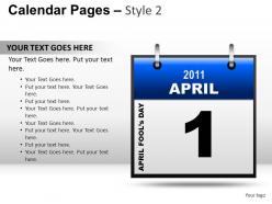 Calendar pages style 2 powerpoint presentation slides