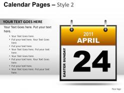 Calendar pages style 2 powerpoint presentation slides