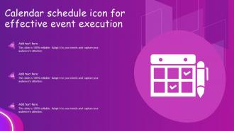 Calendar Schedule Icon For Effective Event Execution