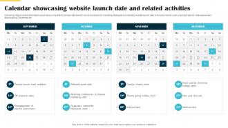 Calendar Showcasing Website Launch Date And Related Website Launch Announcement