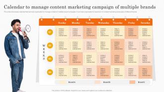 Calendar To Manage Content Marketing Campaign Of Multiple Co Branding Strategy For Product Awareness