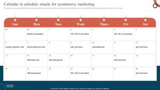 Calendar To Schedule Emails For Ecommerce Marketing Promoting Ecommerce Products