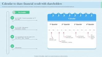 Calendar To Share Financial Result Planning And Implementing Investor