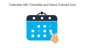 Calendar With Checklist And Hand Colored Icon In Powerpoint Pptx Png And Editable Eps Format
