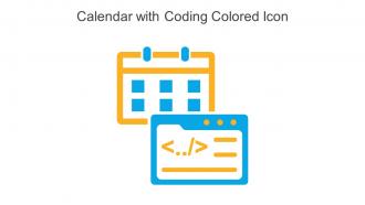 Calendar With Coding Colored Icon In Powerpoint Pptx Png And Editable Eps Format