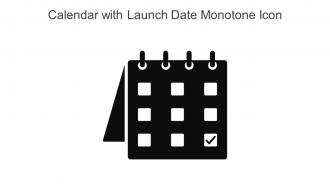 Calendar With Launch Date Monotone Icon In Powerpoint Pptx Png And Editable Eps Format
