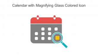 Calendar With Magnifying Glass Colored Icon In Powerpoint Pptx Png And Editable Eps Format