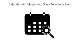 Calendar With Magnifying Glass Monotone Icon In Powerpoint Pptx Png And Editable Eps Format