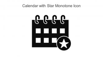Calendar With Star Monotone Icon In Powerpoint Pptx Png And Editable Eps Format