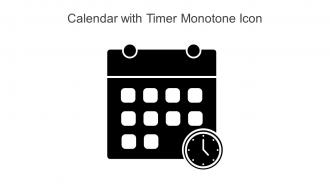 Calendar With Timer Monotone Icon In Powerpoint Pptx Png And Editable Eps Format