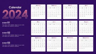 Calendars For Yearly Management Of Various Targets Ppt Template