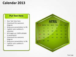 Calender for the year 2013 powerpoint slides ppt templates