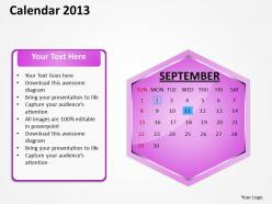 Calender for the year 2013 powerpoint slides ppt templates