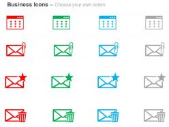 Calender mail attachment rating trash ppt icons graphics