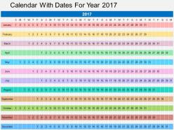 Calender with dates for year 2017 flat powerpoint desgin
