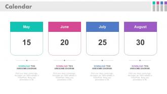 Calender with specific months and date powerpoint slide