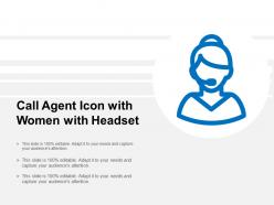 Call Agent Icon With Women With Headset