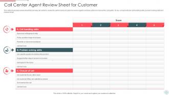Call Center Agent Review Sheet For Customer