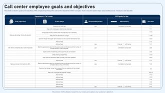 Call Center Employee Goals And Objectives