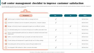 Call Center Management Checklist To Improve Customer Satisfaction